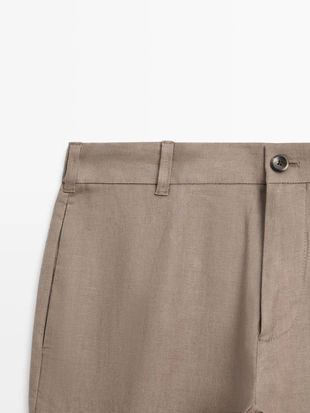 Льняные брюки прямого кроя- Заказать в России