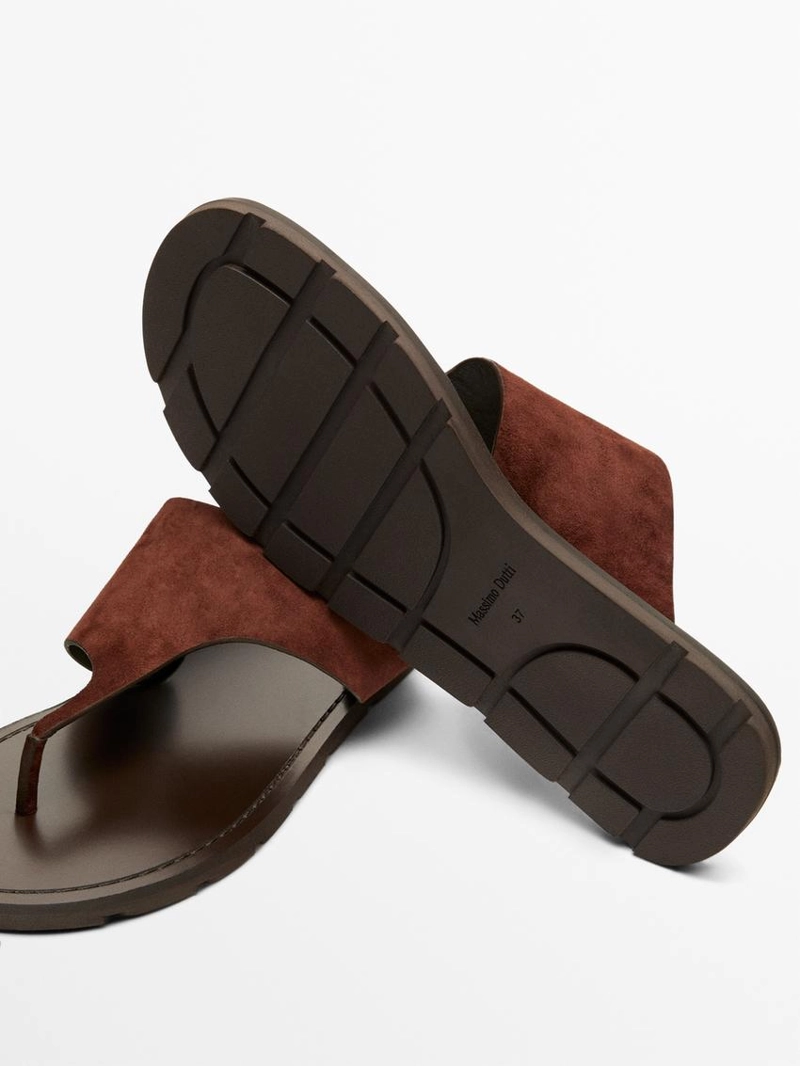 Сандалии из разделенной кожи с раздельным пальцем