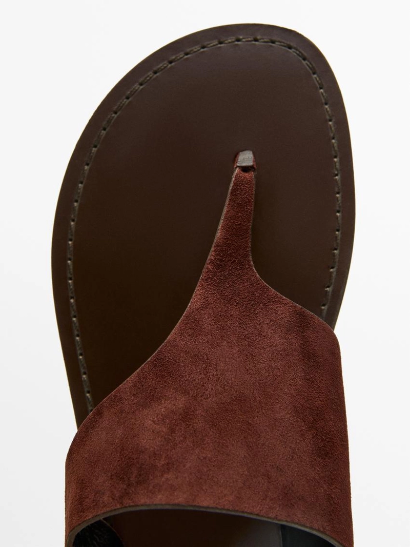 Сандалии из разделенной кожи с раздельным пальцем