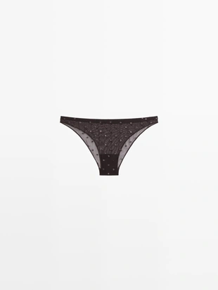 Купить Massimo Dutti Полупрозрачные трусики в горошек