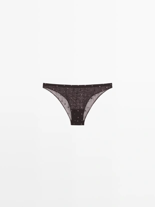 Полупрозрачные трусики в горошек- Заказать в России