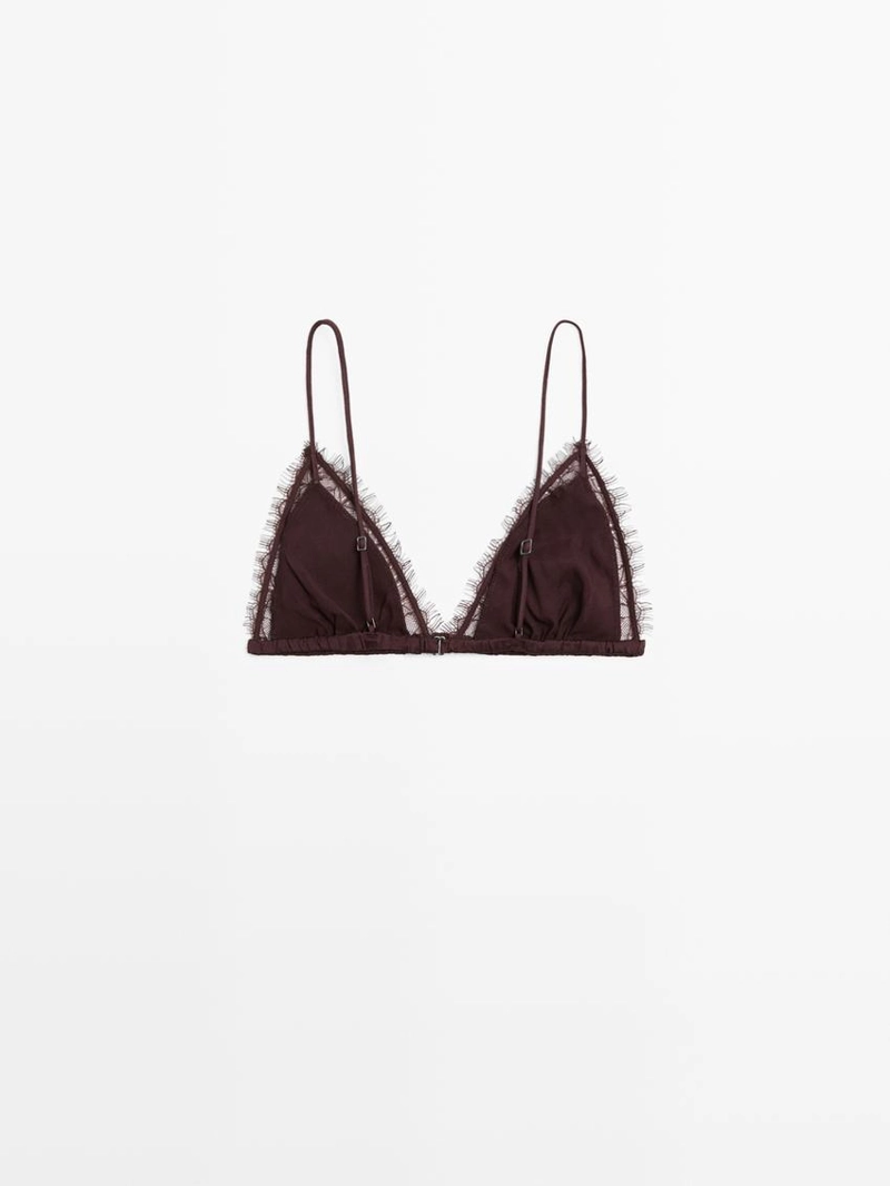 Трикотажный лиф из шелка и кружева