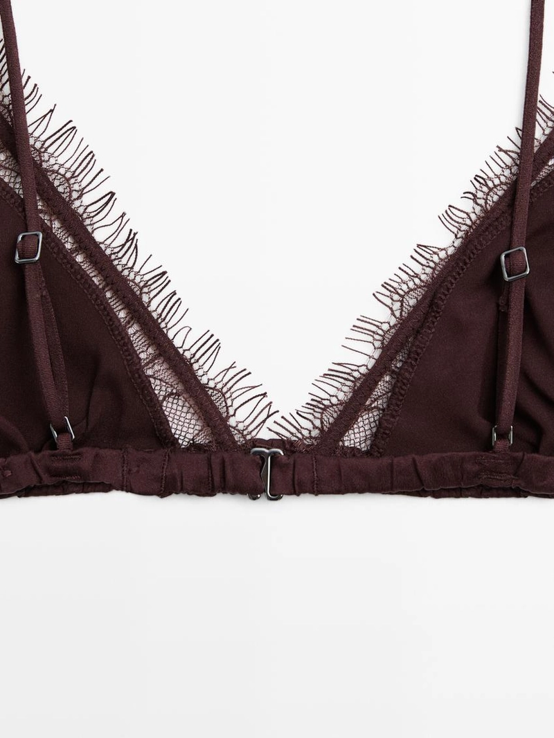 Трикотажный лиф из шелка и кружева