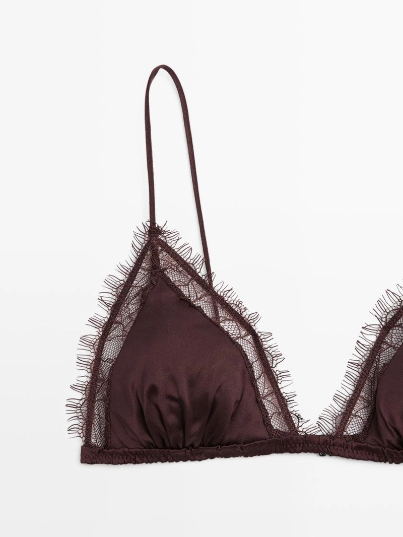 Трикотажный лиф из шелка и кружева