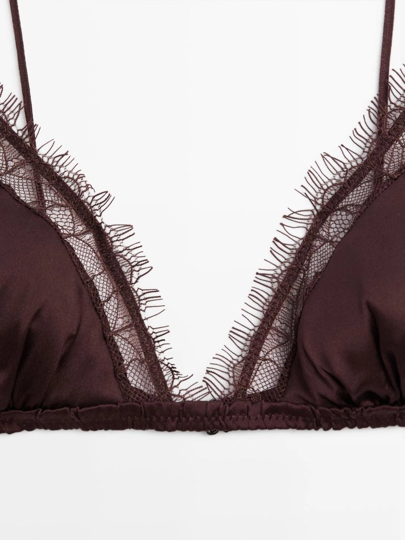 Трикотажный лиф из шелка и кружева