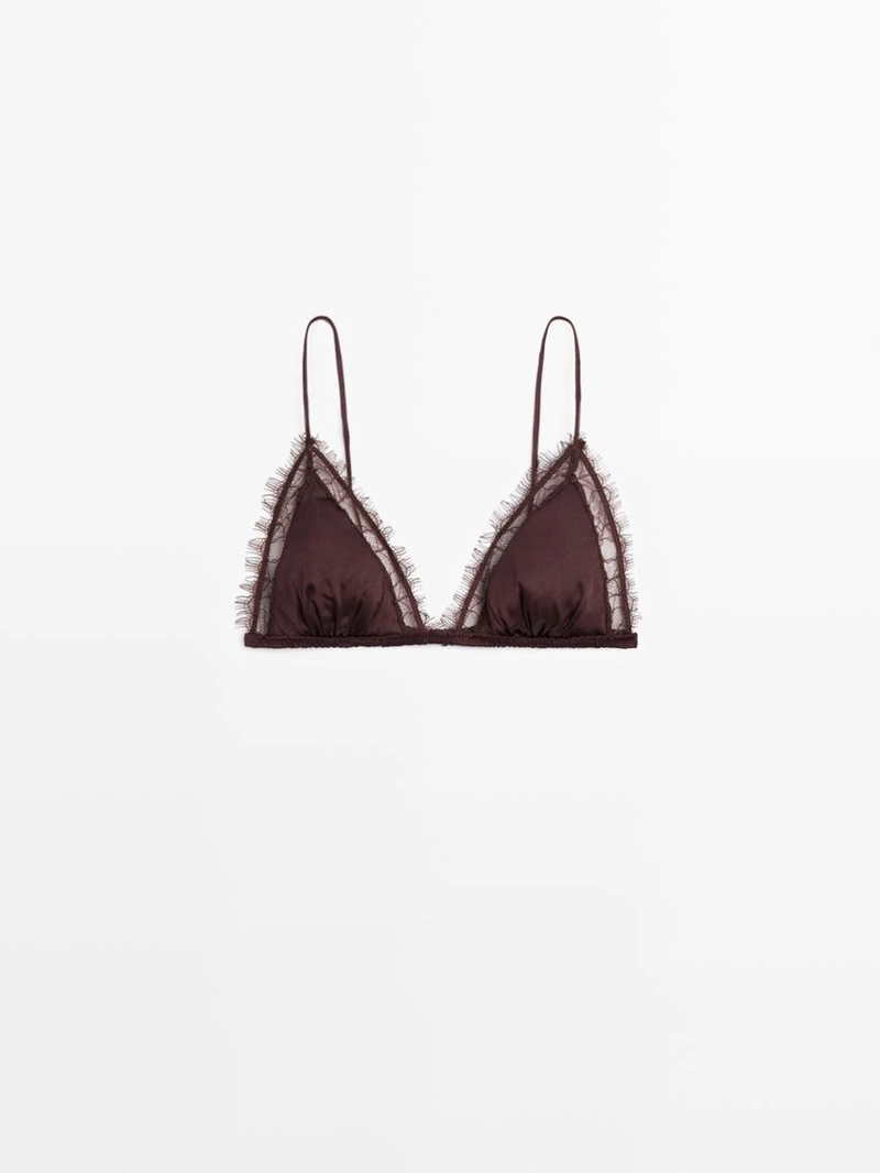 Трикотажный лиф из шелка и кружева