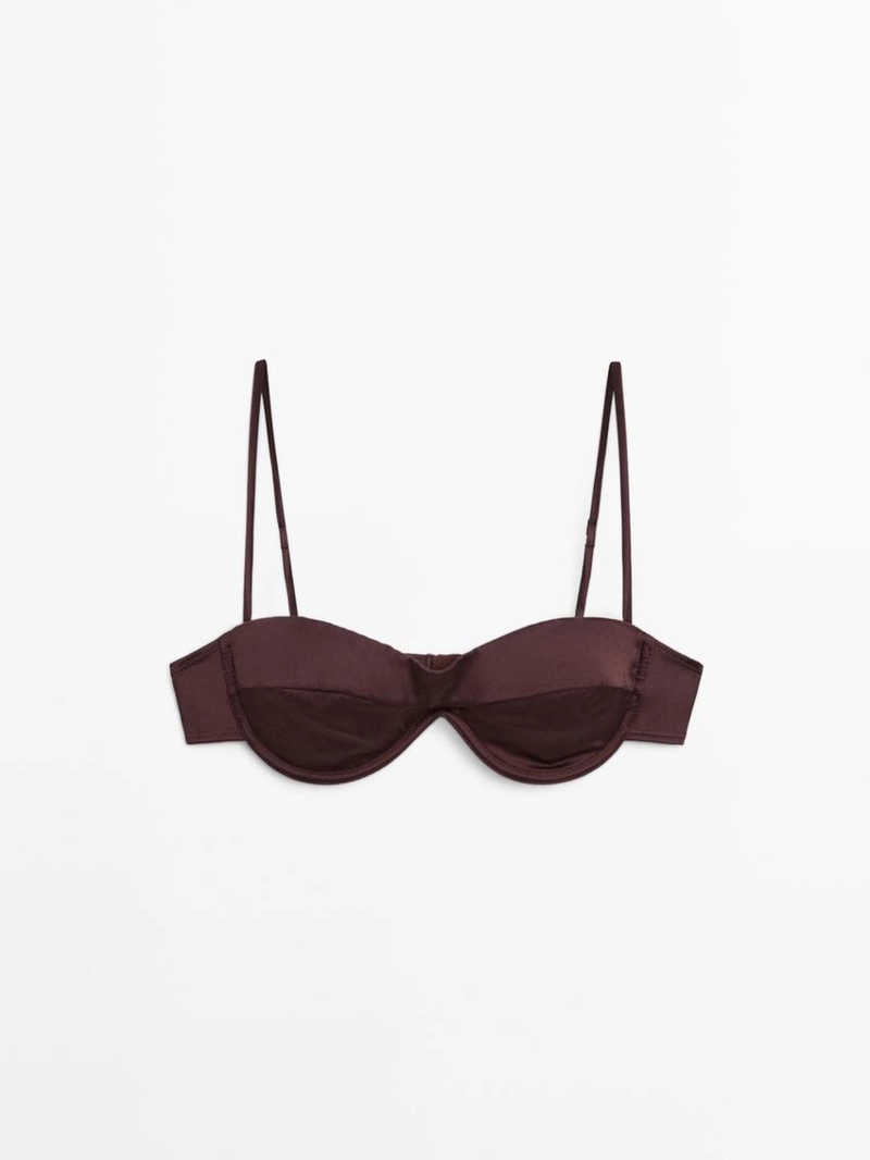 Бандо топ с корсетом и складочными деталями