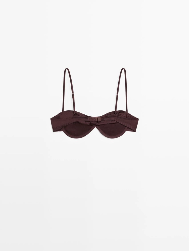 Бандо топ с корсетом и складочными деталями