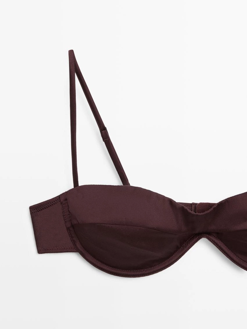 Бандо топ с корсетом и складочными деталями