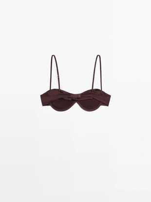 Бандо топ с корсетом и складочными деталями- Заказать в России