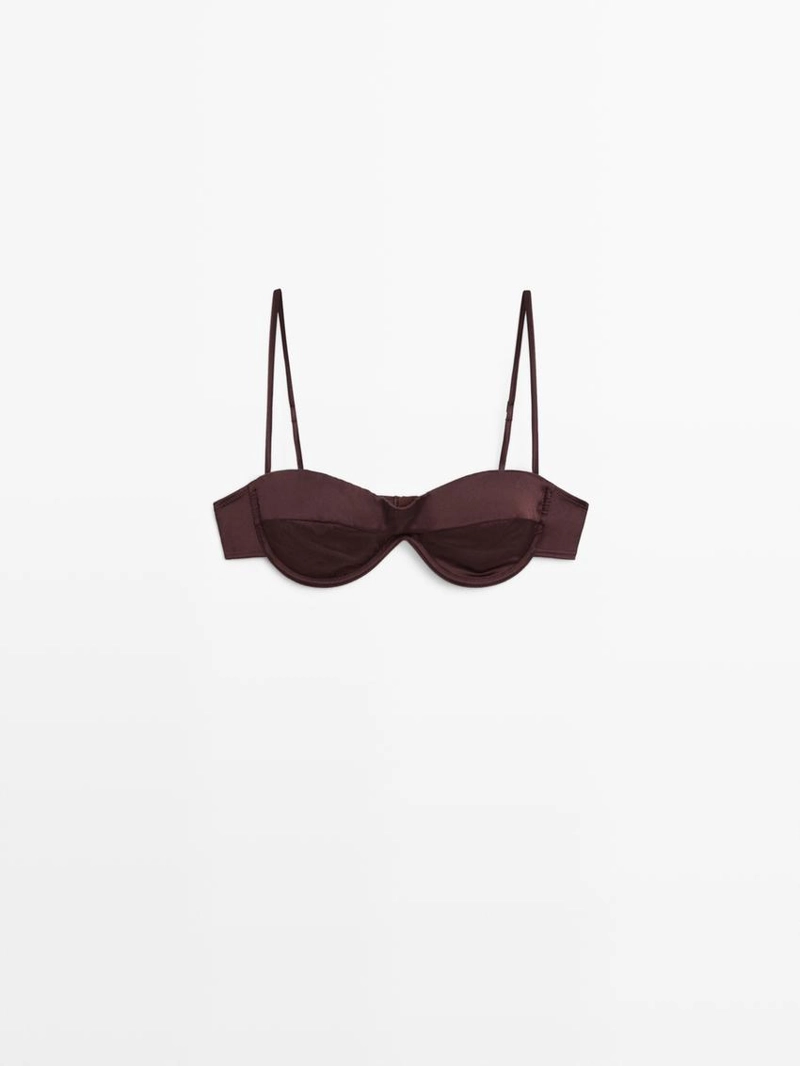 Бандо топ с корсетом и складочными деталями