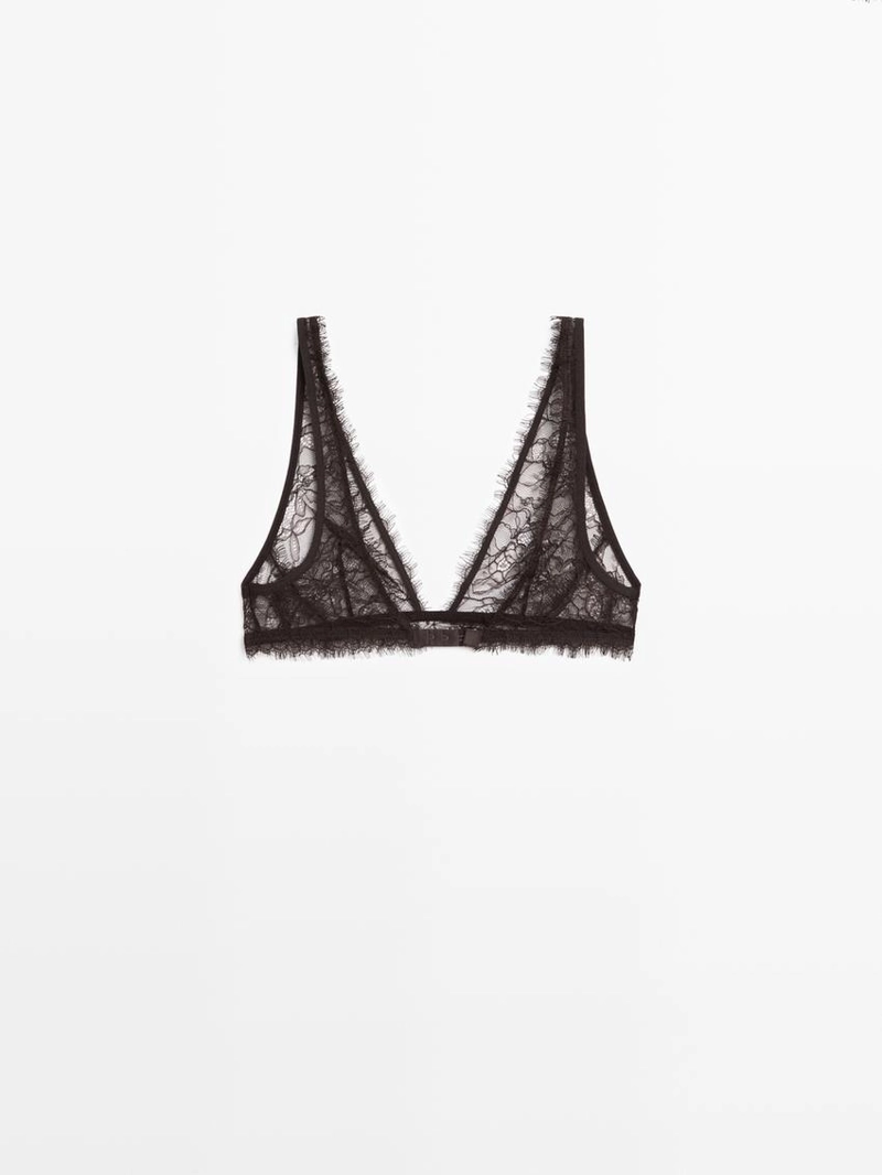 Бра легкая кружевная с цветочным узором