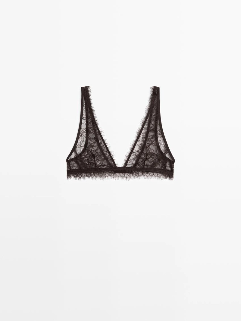 Бра легкая кружевная с цветочным узором