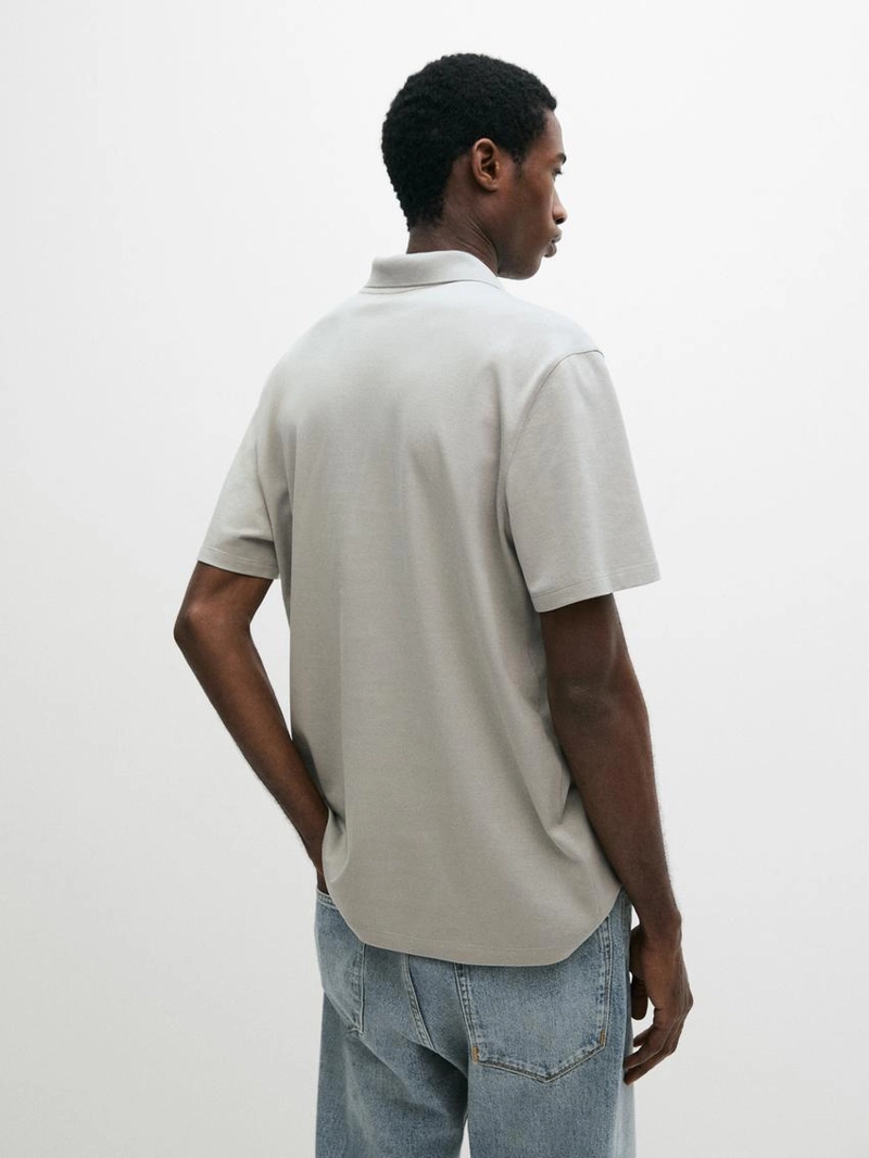 Поло с v-образным вырезом из хлопка massimo dutti