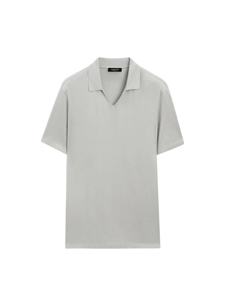 Поло с v-образным вырезом из хлопка massimo dutti
