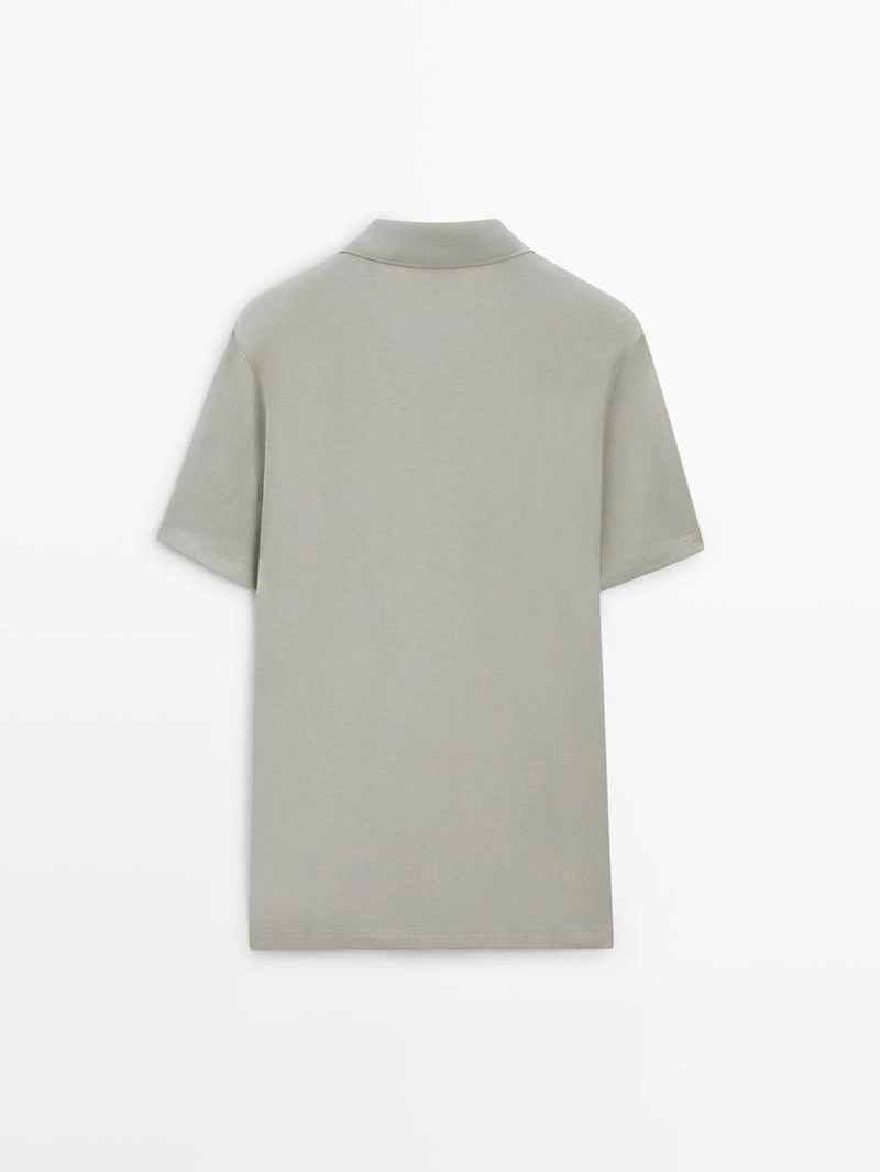 Поло с v-образным вырезом из хлопка massimo dutti