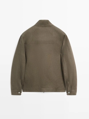 Пиджак из 100% льна с деталями на воротнике- Заказать в России