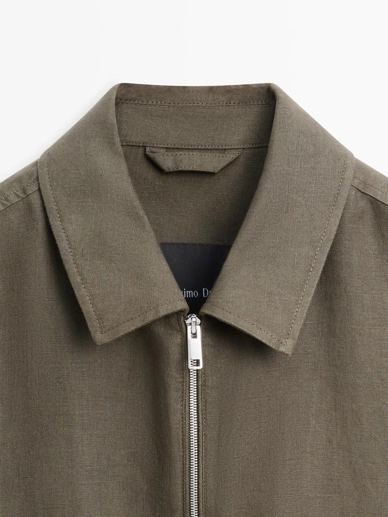 Пиджак из 100% льна с деталями на воротнике