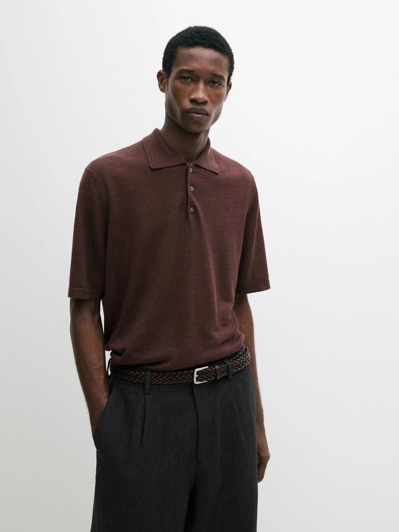 Поло-свитер из льна