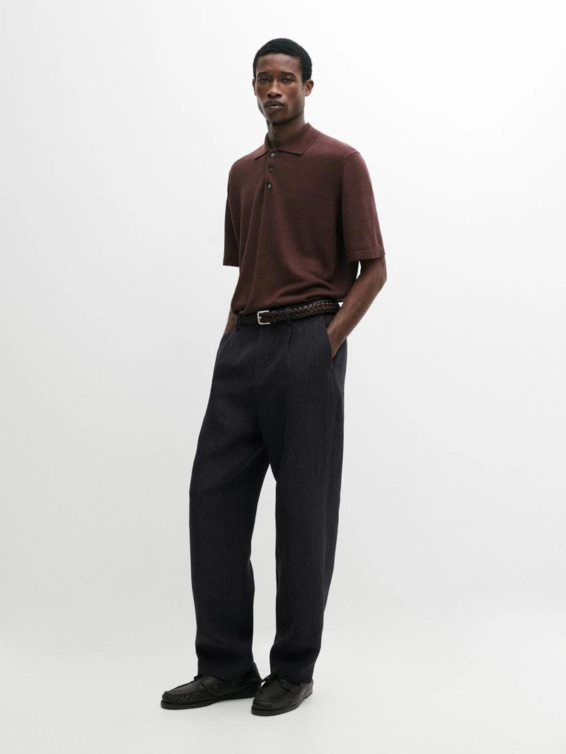 Поло-свитер из льна