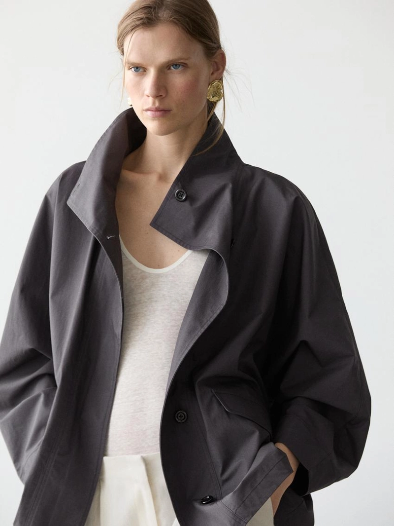 Короткий хлопковый плащ-жакет