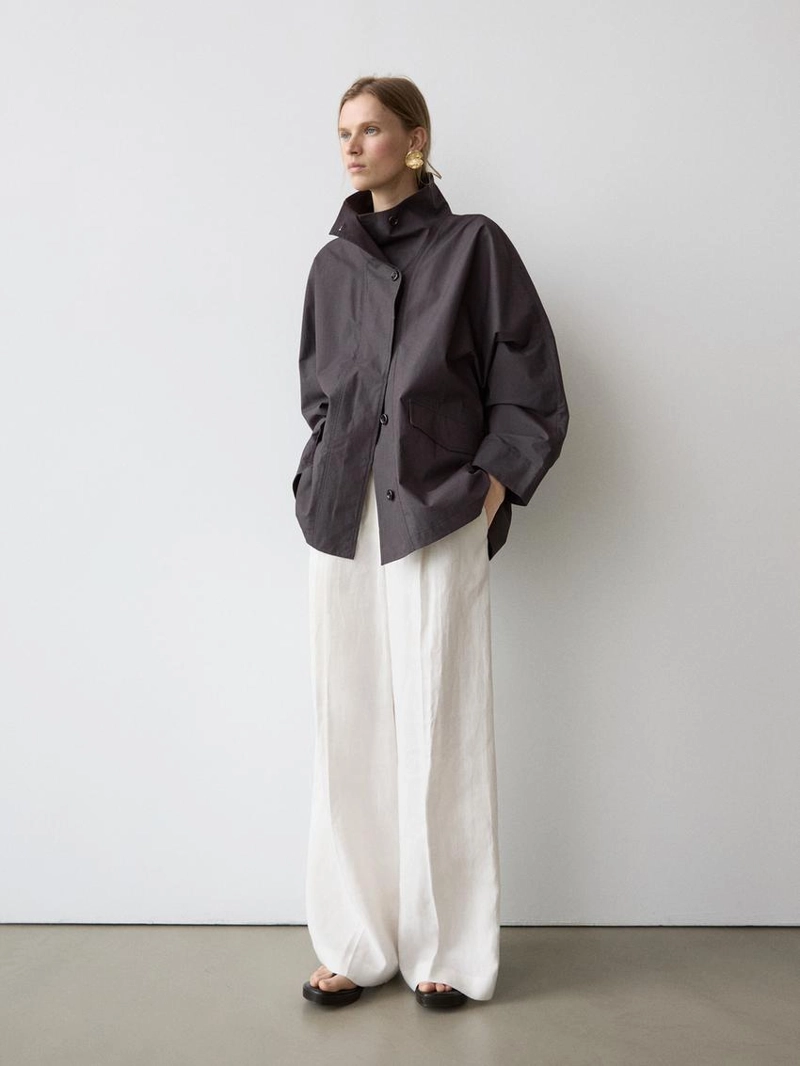 Короткий хлопковый плащ-жакет