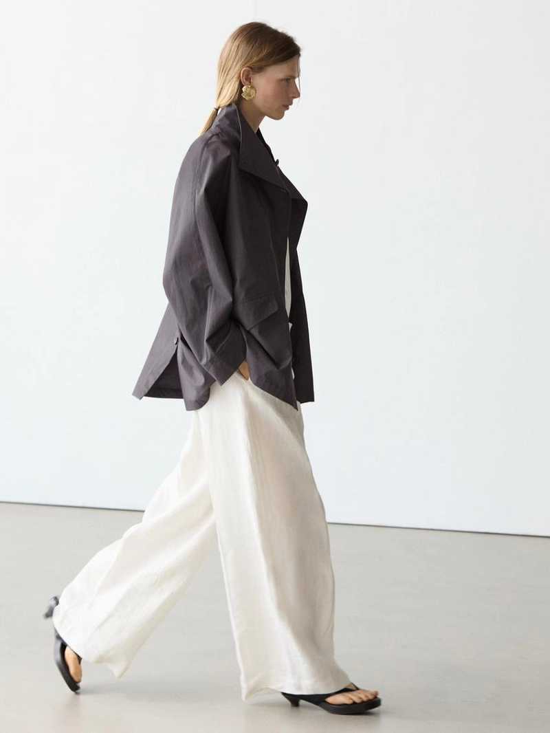 Короткий хлопковый плащ-жакет