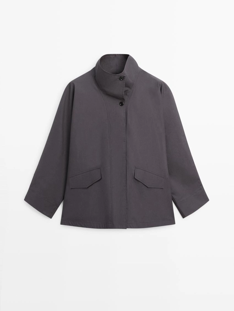 Короткий хлопковый плащ-жакет