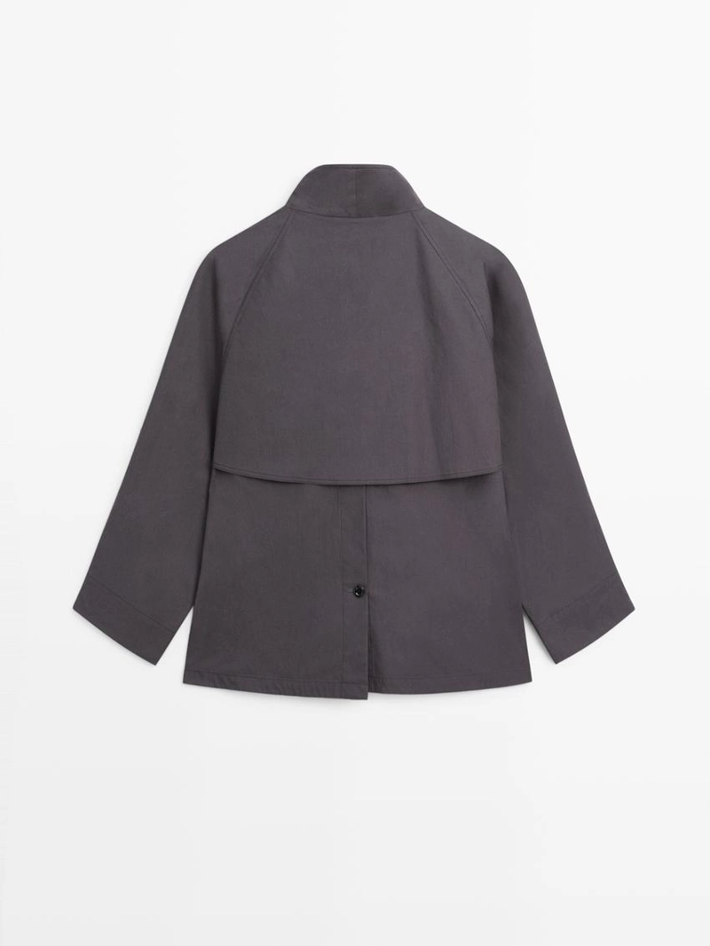 Короткий хлопковый плащ-жакет