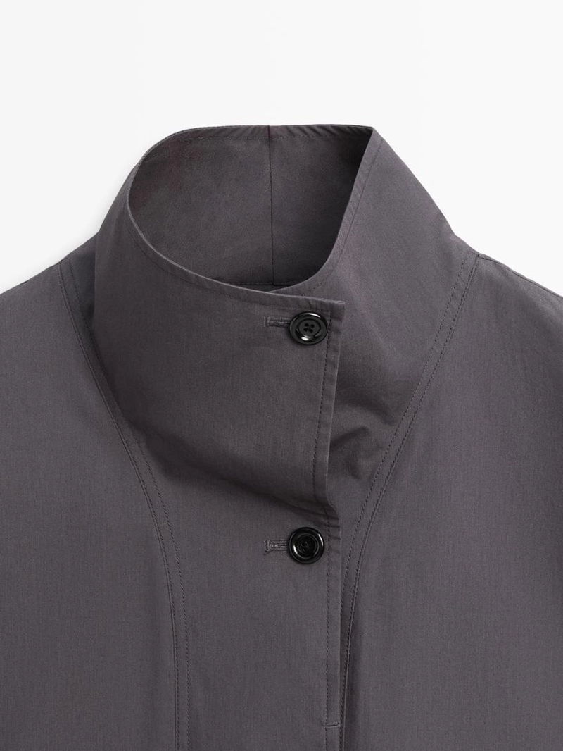 Короткий хлопковый плащ-жакет