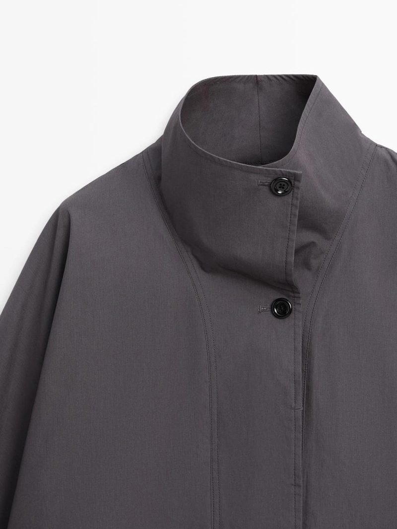 Короткий хлопковый плащ-жакет