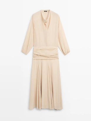 Длинное платье с оборками- Заказать в России