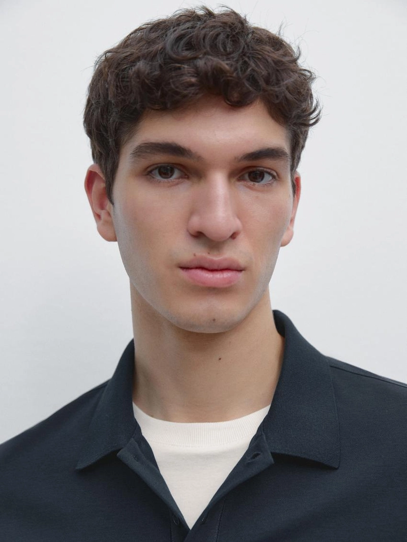 Поло из хлопково-вискозной смеси с коротким рукавом