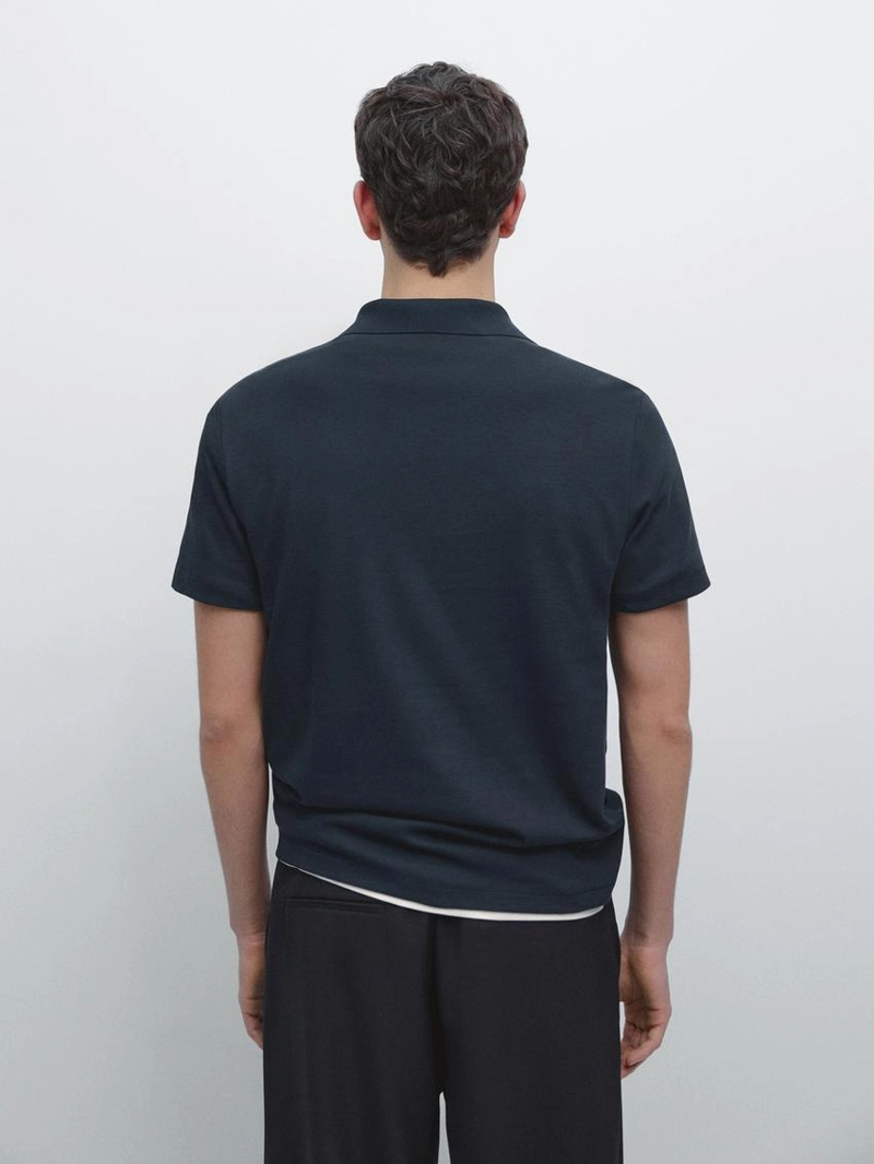 Поло из хлопково-вискозной смеси с коротким рукавом