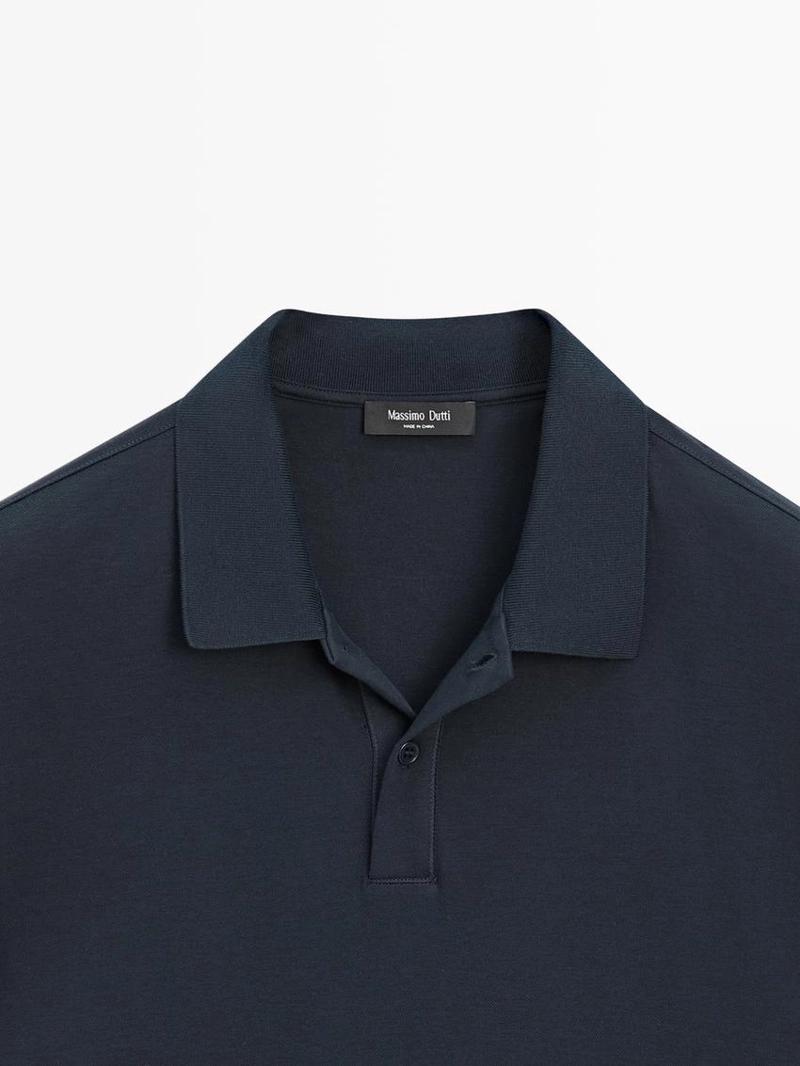 Поло из хлопково-вискозной смеси с коротким рукавом