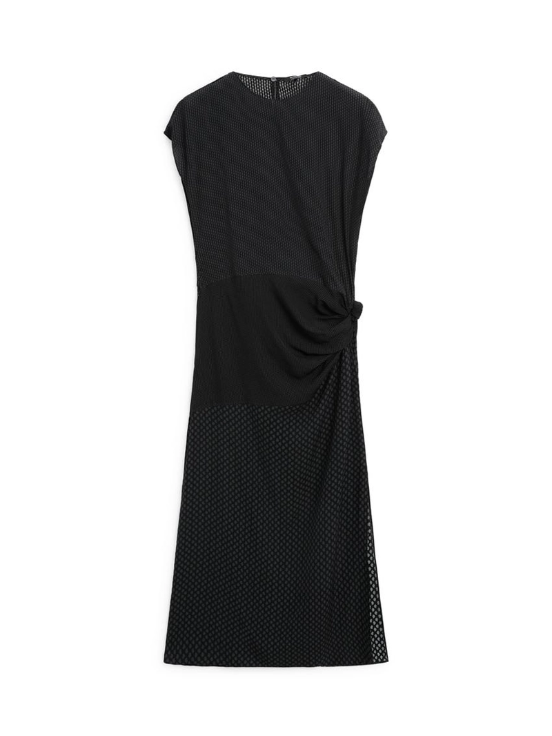 Длинное платье с принтом и деталью узла