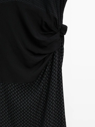 Длинное платье с принтом и деталью узла- Заказать в России