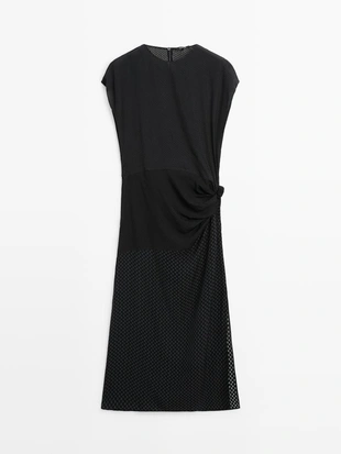 Длинное платье с принтом и деталью узла- Заказать в России