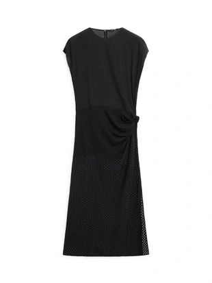 Длинное платье с принтом и деталью узла- Заказать в России