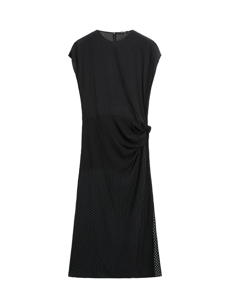 Длинное платье с принтом и деталью узла