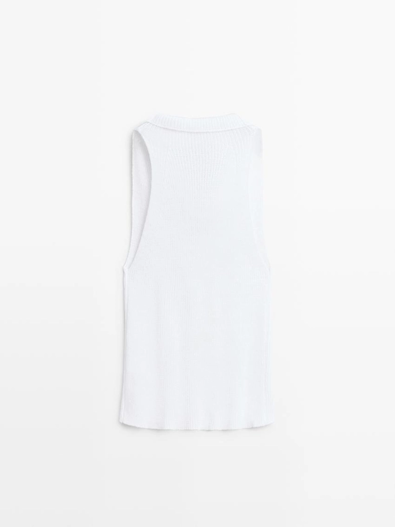 Хлопковый топ с драпированным вырезом