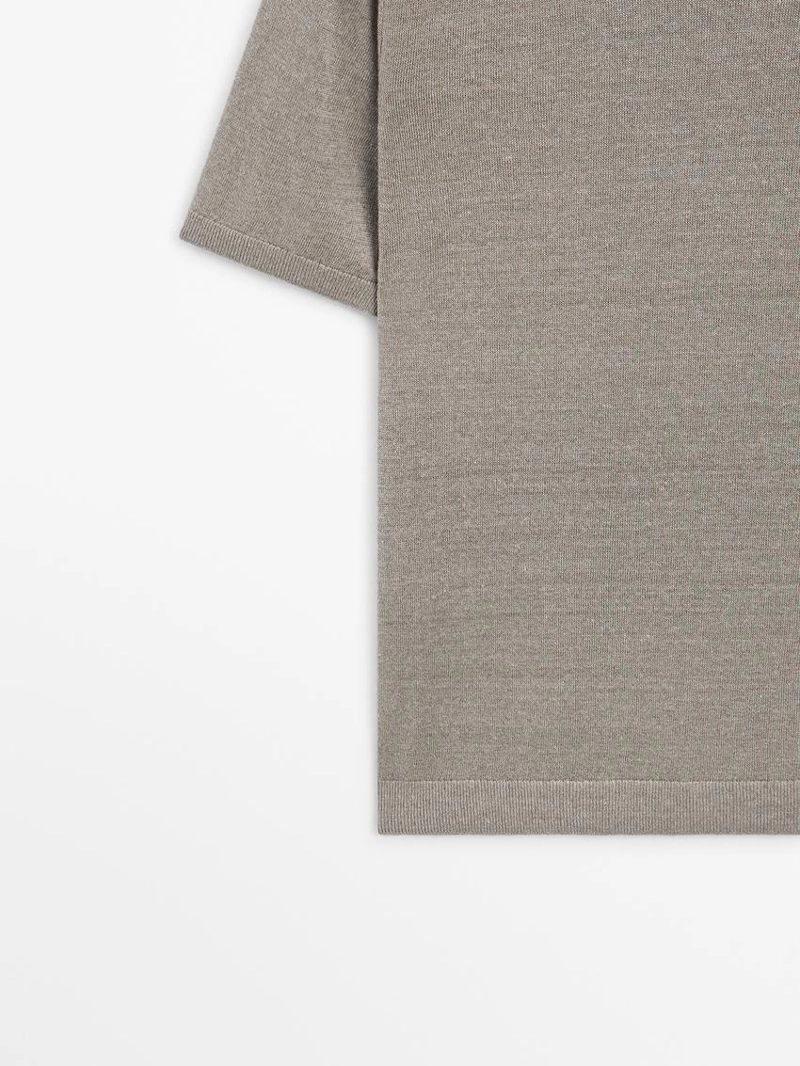 Легкая вязаная футболка из 100% льна