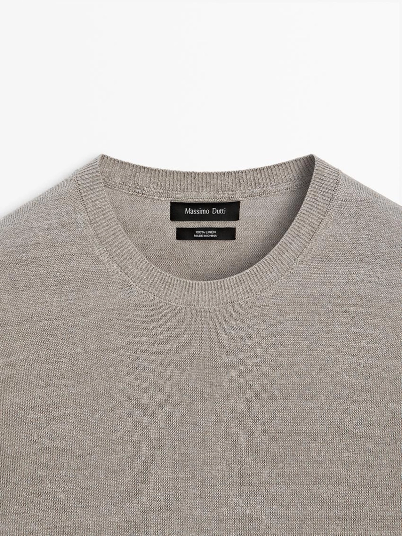 Легкая вязаная футболка из 100% льна