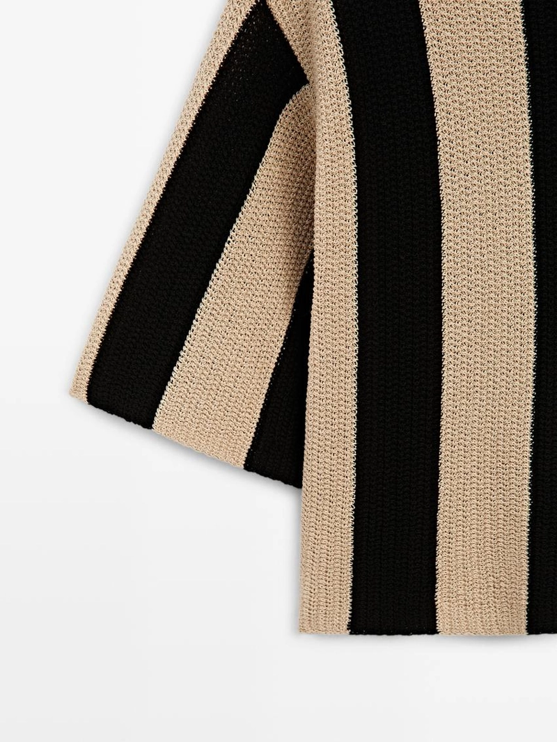 Джемпер из хлопкового трикотажа с полосками
