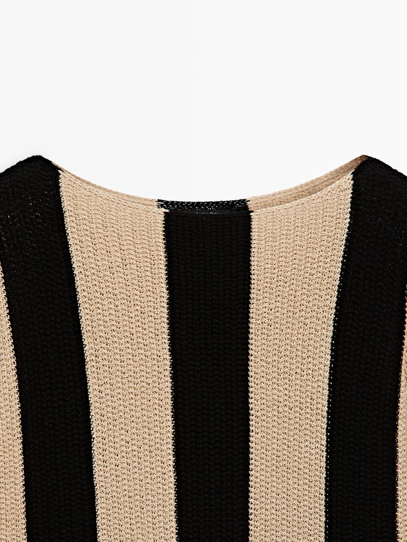 Джемпер из хлопкового трикотажа с полосками