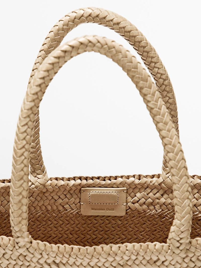 Средняя плетеная сумка-тоут