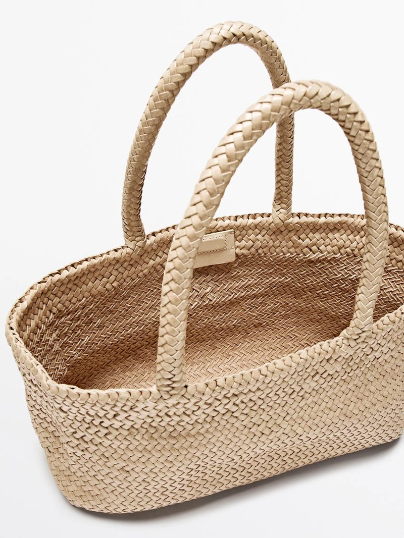 Средняя плетеная сумка-тоут