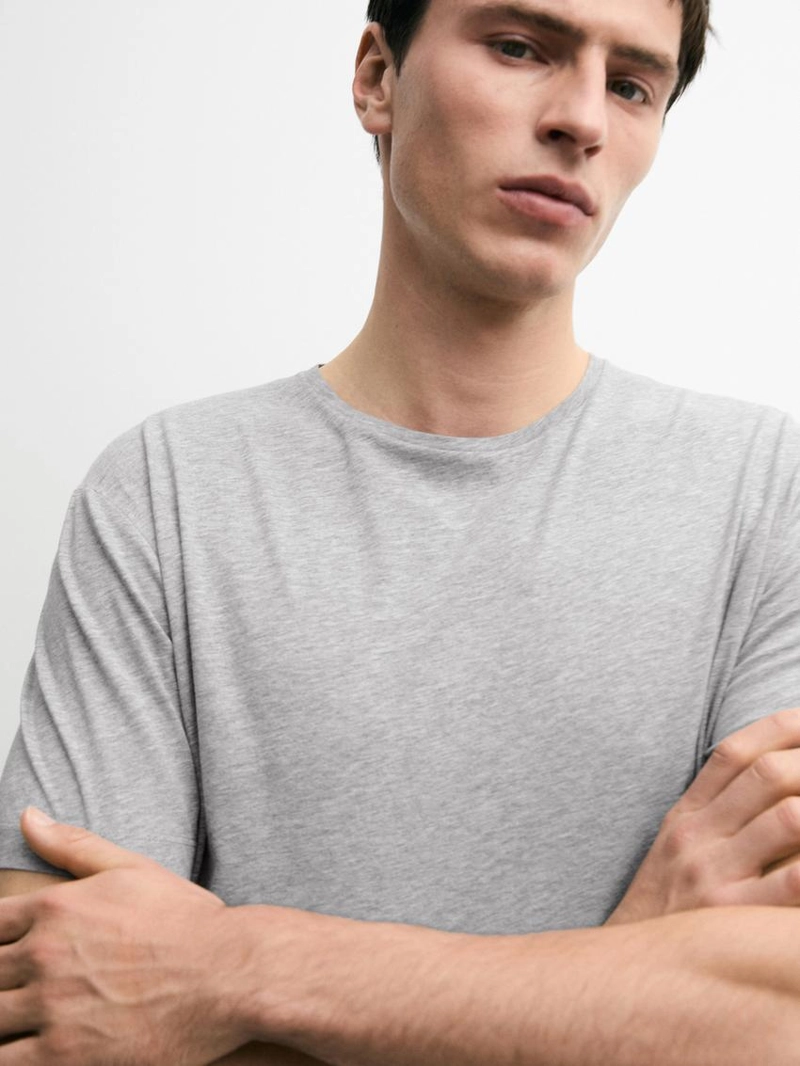 Футболка из хлопкового микса с короткими рукавами