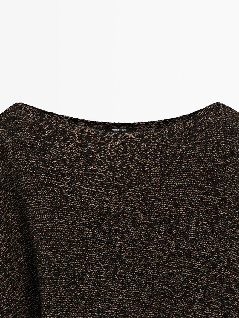 Плавный асимметричный плащ из хлопкового смесового трикотажа