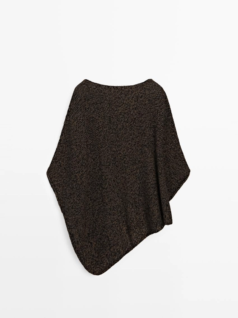 Плавный асимметричный плащ из хлопкового смесового трикотажа